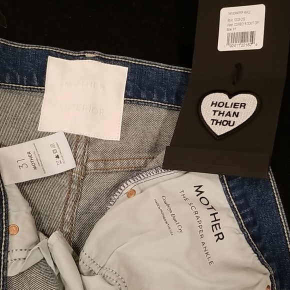 💕MOTHER SUPERIOR💕 Scrapper Ankle Jeans ~ Cowboys Don't Cry High Rise 31 NWT - Picture 16 of 16